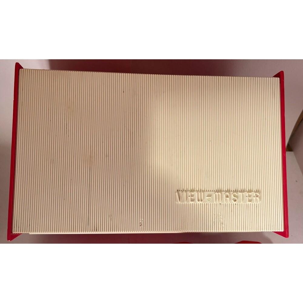 View-Master GAF Library Box Case Vintage Red White Hinged USA WITH Viewmaster - Picture 5 of 5